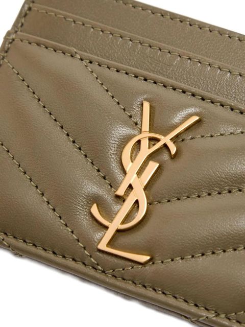 Saint Laurent quilted logo card holder - Green - zdjęcie produktu nr 2