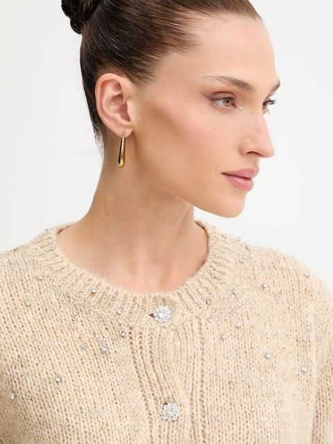 Fracomina kardigan damski kolor beżowy FJ25WT8001K47401