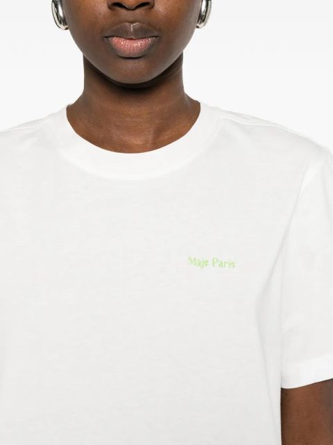 Maje logo-embroidery T-shirt - White
