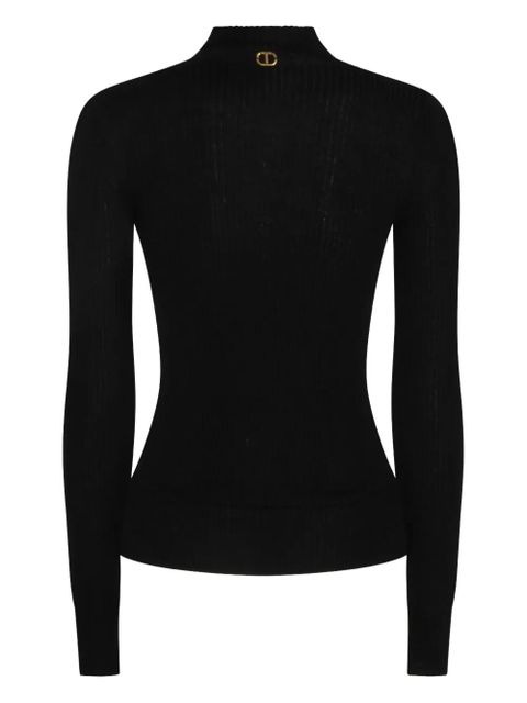 TWINSET ribbed high-neck sweater - Black - zdjęcie produktu nr 2