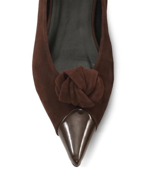 ROTATE BIRGER CHRISTENSEN knot-appliqué ballet flats - Brown