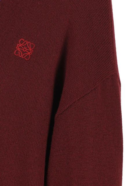 LOEWE colour-block asymmetric sweater - Red