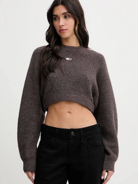 Tommy Jeans sweter z dodatkiem wełny damski kolor brązowy DW0DW22024 - zdjęcie produktu nr 1