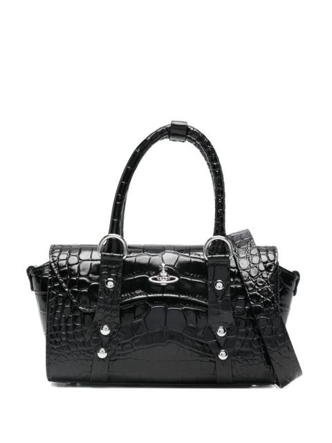 Vivienne Westwood Bettina orb-plaque embossed satchel - Black - zdjęcie produktu nr 1