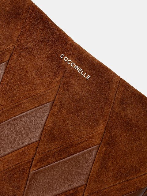Coccinelle torebka zamszowa BOHEME NEW GEOMET.PATCH kolor brązowy E1.T66.58.01.01