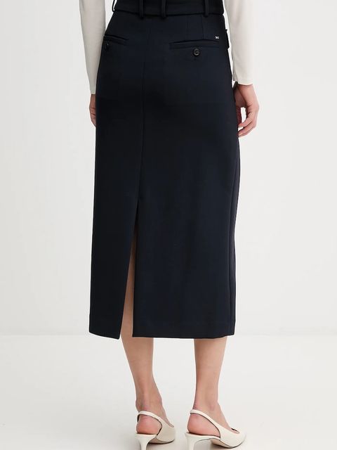 Tommy Hilfiger spódnica kolor granatowy midi rozkloszowana WW0WW47497