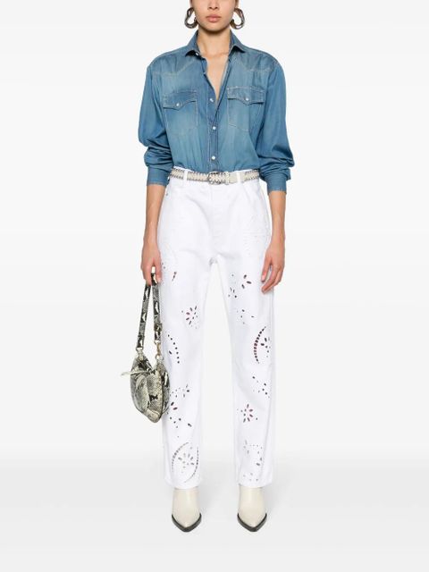ISABEL MARANT Irina high-rise straight-leg jeans - White