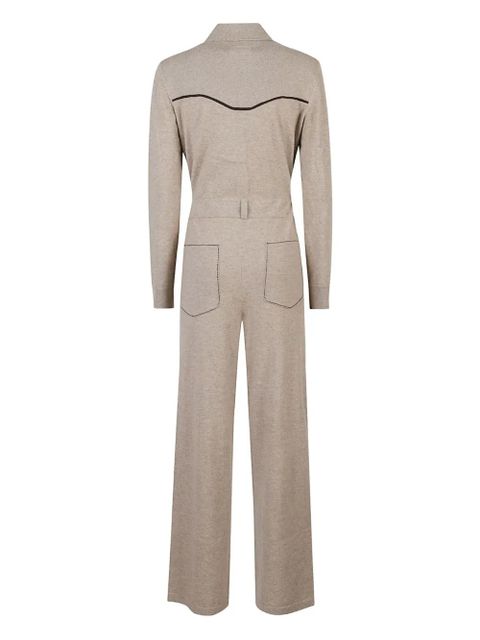 Guest In Residence cashmere yoke-detail jumpsuit - Neutrals - zdjęcie produktu nr 2