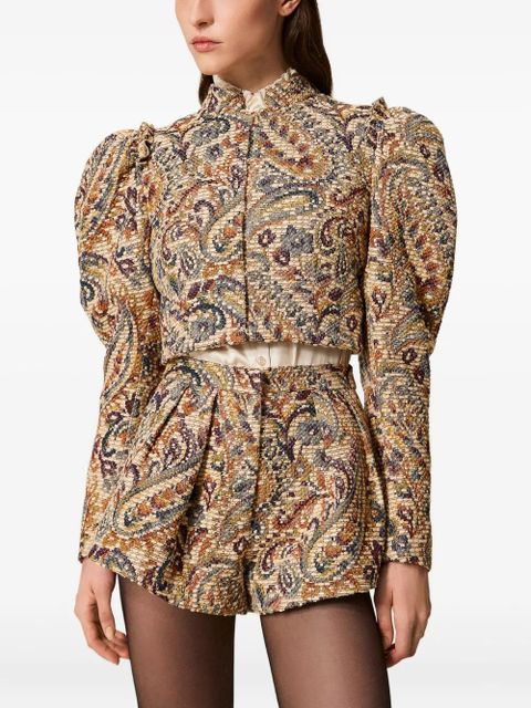 TWINSET paisley puff-sleeve jacket - Neutrals - zdjęcie produktu nr 2
