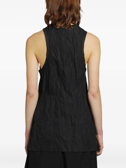 TOTEME crinkled cotton tank top - Black