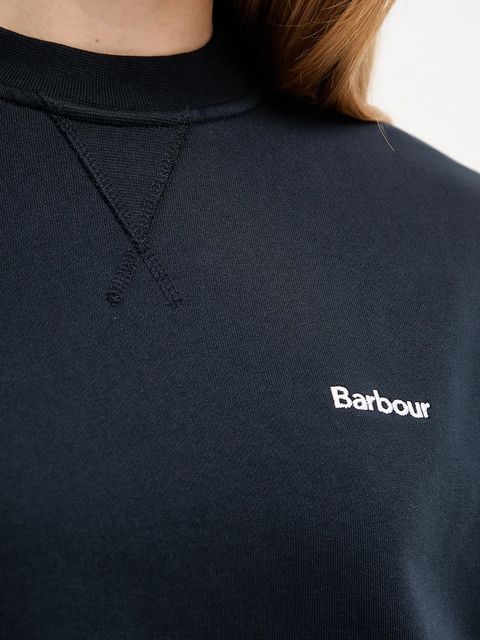 Barbour bluza bawełniana damska kolor granatowy gładka LOL0623