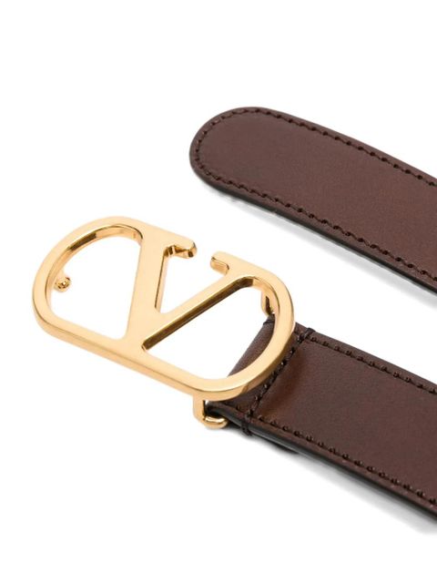 Valentino Garavani VLogo braided leather belt - Brown