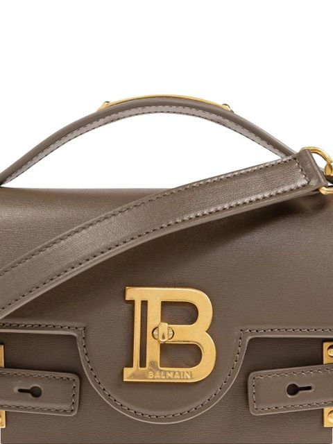 Balmain logo-plaque leather shoulder bag - Neutrals