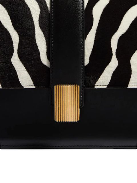 KHAITE Blake zebra-print cross body bag - Black