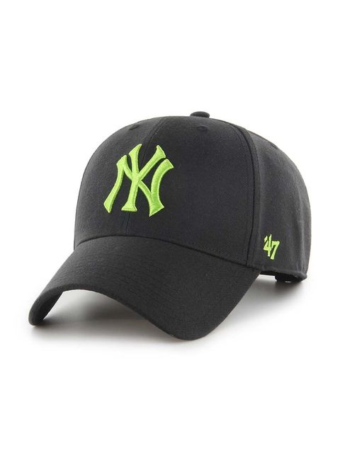 47 brand czapka z daszkiem z domieszką wełny MLB New York Yankees kolor czarny z aplikacją B-MVPSP17WBP-BKAM