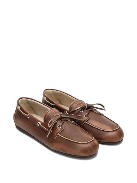 Miu Miu lace-up loafers - Brown - zdjęcie produktu nr 2