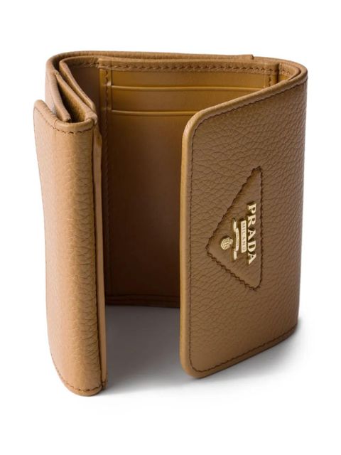 Prada small logo-plaque wallet - Brown