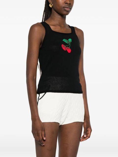 TWINSET cherry-intarsia top - Black