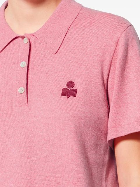 MARANT ÉTOILE Althea buttoned logo polo top - Pink