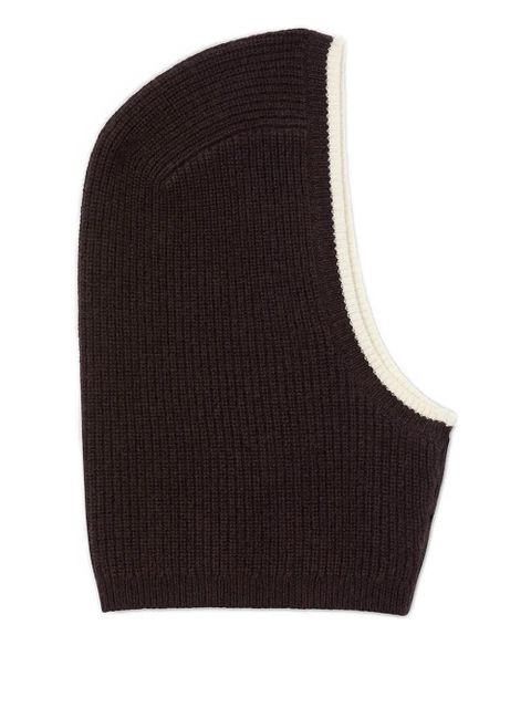 SANDRO ribbed contrast-trim balaclava - Brown - zdjęcie produktu nr 1