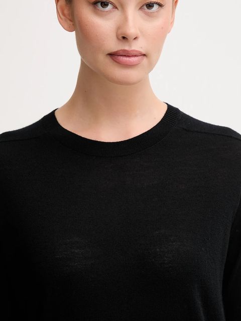 United Colors of Benetton sweter wełniany damski kolor czarny lekki 11AHD10CV