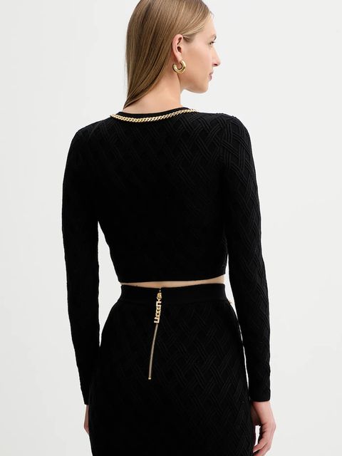 Elisabetta Franchi kardigan damski kolor czarny MK29B56E2