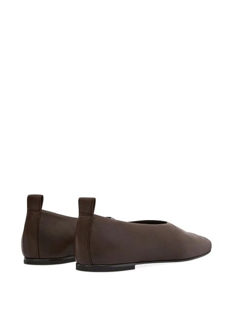Courrèges minimal leather loafers - Brown