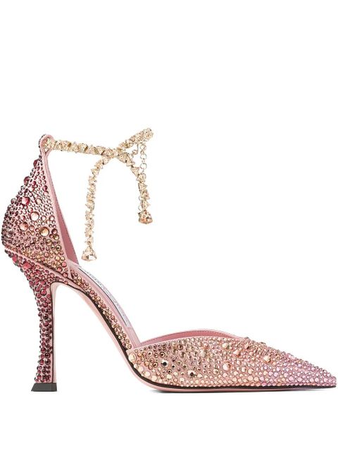 Jimmy Choo 100mm Stevie crystal-embellished pumps - Pink - zdjęcie produktu nr 1