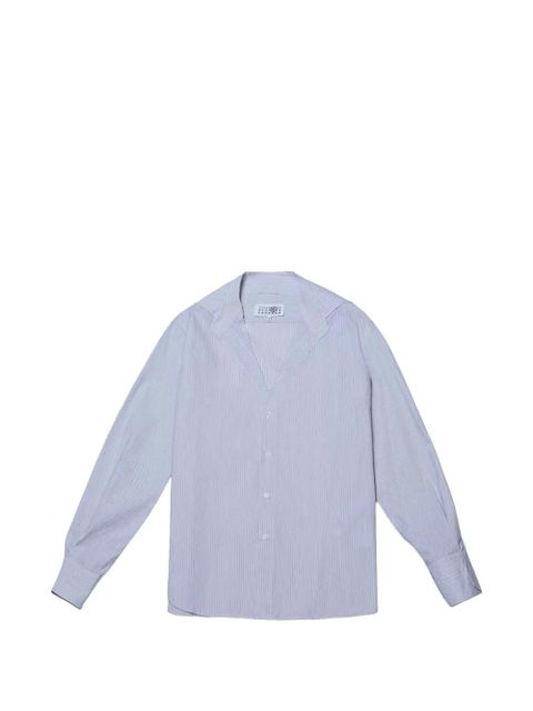 MM6 Maison Margiela pinstripe v-neck shirt - Blue - zdjęcie produktu nr 1