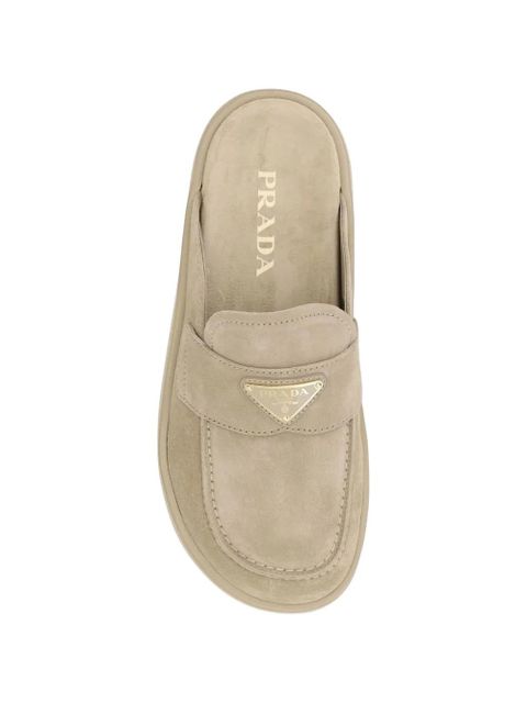 Prada triangle-logo mules - Neutrals