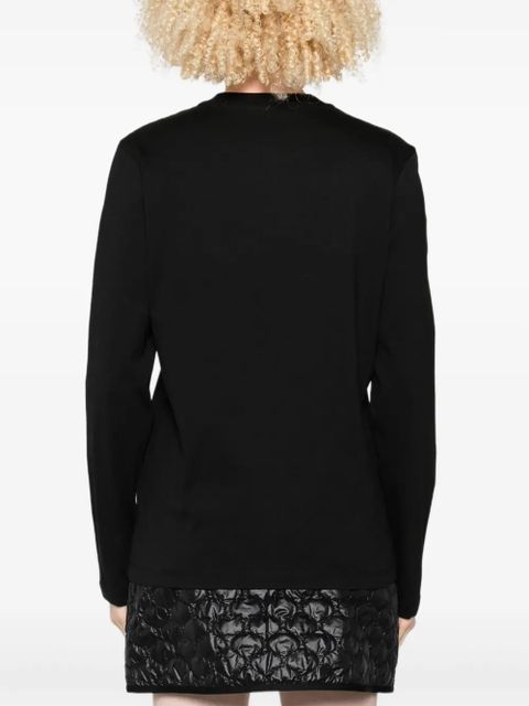 Moncler logo-patch long-sleeve top - Black