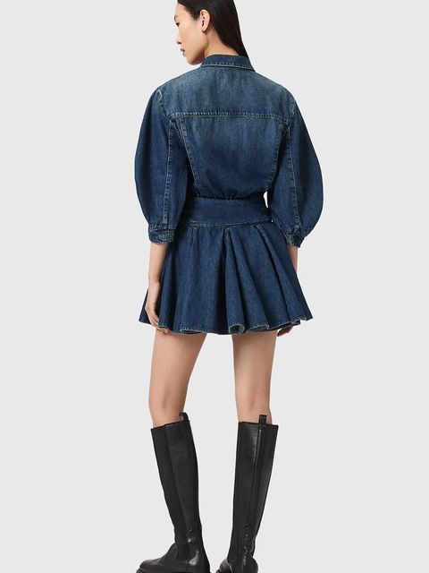 AllSaints sukienka rozkloszowana jeansowa ARLO - zdjęcie produktu nr 1