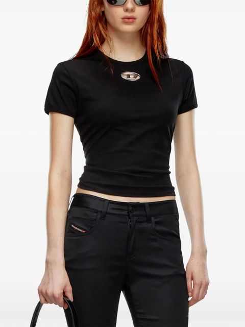 Diesel logo-plaque cotton T-shirt - Black
