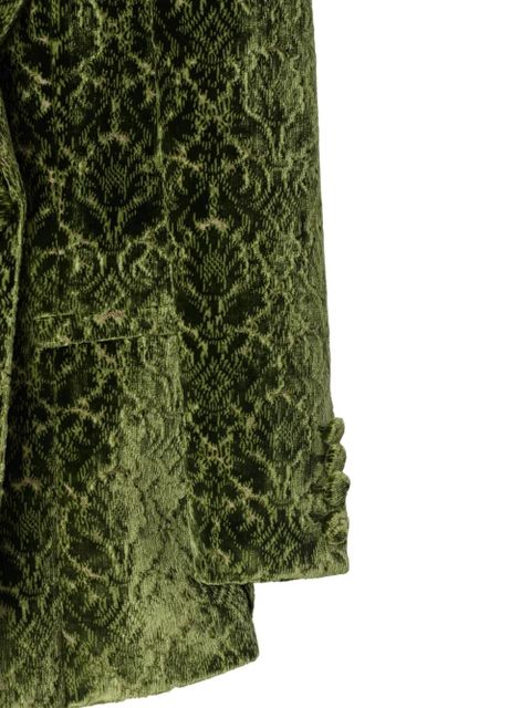 Burberry velvet-effect peak-lapel blazer - Green - zdjęcie produktu nr 2