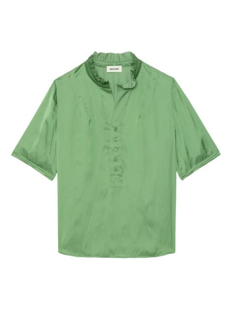 Zadig&Voltaire Topher ruffled button top - Green - zdjęcie produktu nr 1