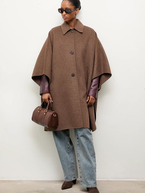 Answear.LAB płaszcz wełniany kolor brązowy