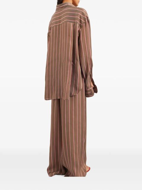 The Frankie Shop striped buttoned shirt - Brown