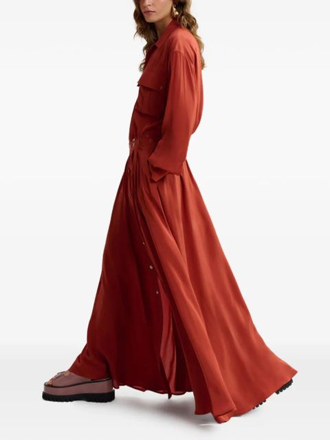 Essentiel Antwerp chest-pockets midi dress - Orange