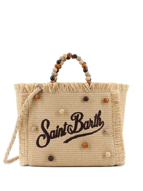 MC2 Saint Barth bead-embellished frayed tote bag - Neutrals - zdjęcie produktu nr 1