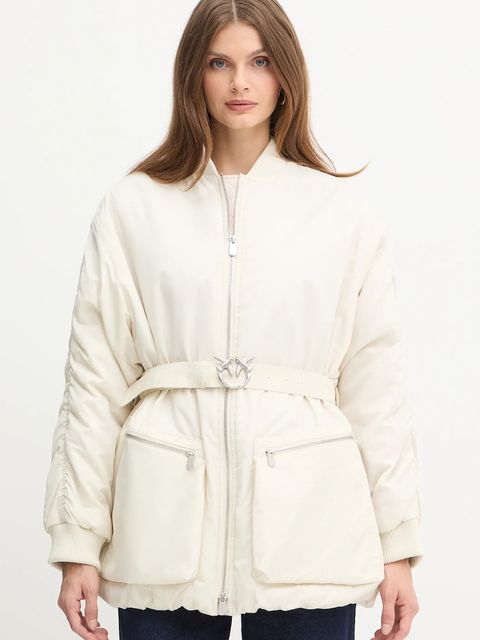 Pinko kurtka kolor beżowy przejściowa oversize 105340 A2OL - zdjęcie produktu nr 1