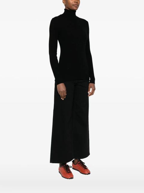 Maje ribbed high-neck top - Black