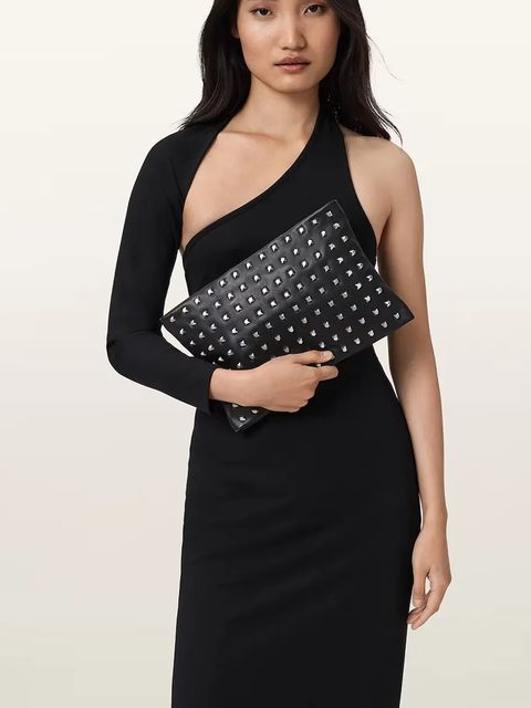 AllSaints kopertówka skórzana kolor czarny W614XD