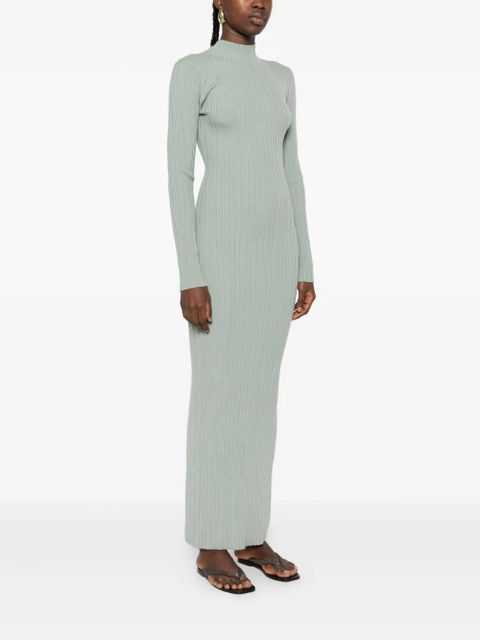 Nanushka ribbed turtleneck maxi dress - Green