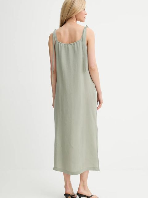 Answear.LAB sukienka kolor zielony midi dopasowana - zdjęcie produktu nr 2