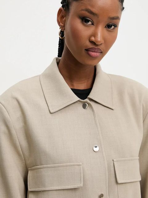 Answear.LAB kurtka kolor beżowy przejściowa