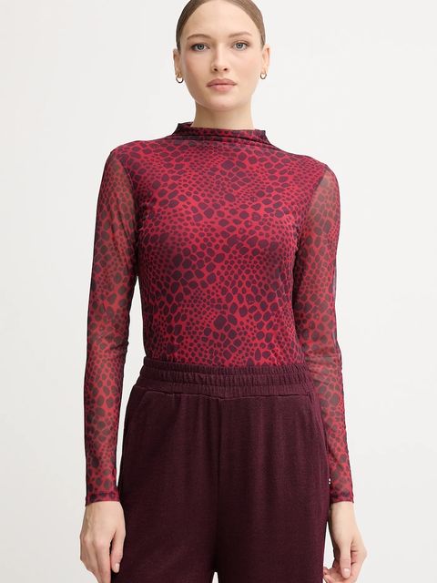 Marc Aurel longsleeve kolor czerwony z półgolfem 7696-7001-73891 - zdjęcie produktu nr 1