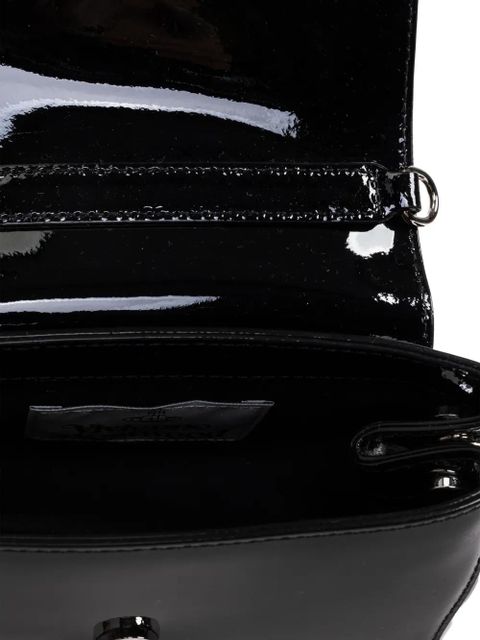 Vivienne Westwood orb-embellished patent leather shoulder bag - Black