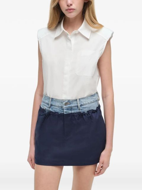 Simkhai Hampton Denim Combo Mini Skirt - Blue