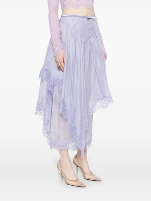 ZIMMERMANN Crush lace midi skirt - Purple