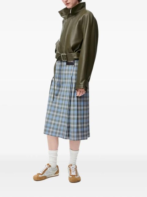LOEWE Pleated skirt in wool blend - Blue